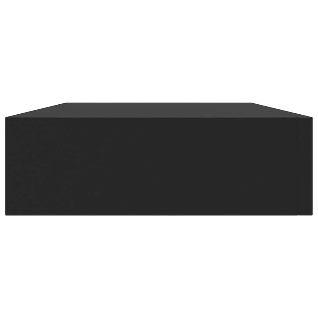Ayhao2 Étagère Murale Flottante Avec Tiroir Noir 48x25x8 Cm 60299