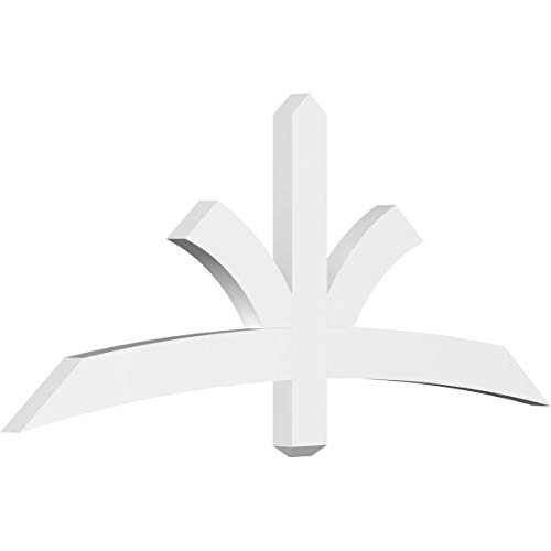 Ekena Millwork GBP060X25X0204DAV00 Davenport Architectural Grade PVC Gable Brackets 60"W x 25"H x 2"D x 4"F, 10/12 Pitch
