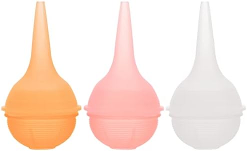 Fuyamp 3 Pcs Baby Nasal Aspirator, Nasal Aspirator Newborn, Baby Nose Sucker Baby Nose Cleaner Baby Nasal Cleaner Mucus Removal for Newborns and Toddlers(Orange+Pink+White)