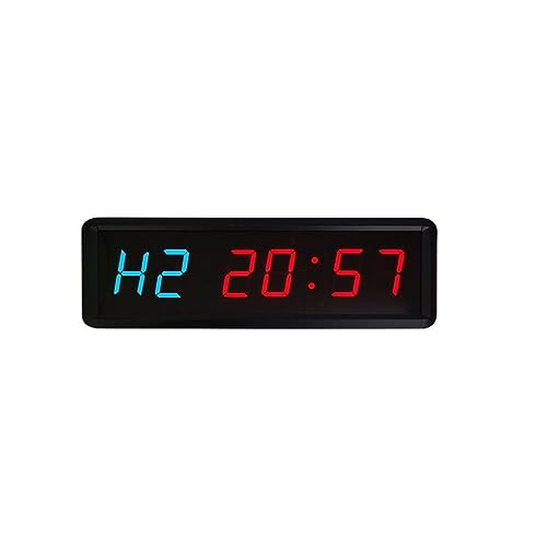 LSLSL Digital Workout Timer 3 Inch Wall Mounted Programmable Countdown Interval Gym Timers LED Stopwatch Clock for Fitness Home Garage(1.5 Inch Blue)