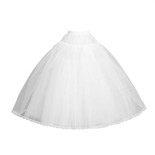 8 Layers Tulle Hoopless Petticoat Crinoline Underskirt for Bridal Wedding Dresses MPT018 White