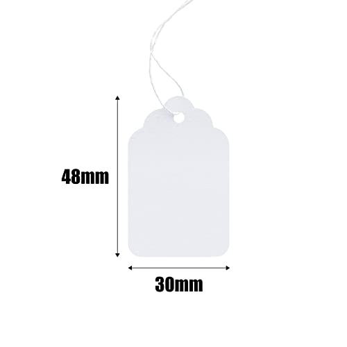 200pcs White Lace Price Tags - Writable Display Tags with Hanging String, Ideal for Clothing, Jewelry, Arts & Crafts - 1.9 x 1.2 Inches - Thumbnail 3
