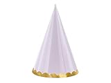 PartyDeco Cone Caps – Pack of 6 Pastel-Coloured Party Hats with Gold Piping, Ideal for Birthdays and Celebrations - Image 4