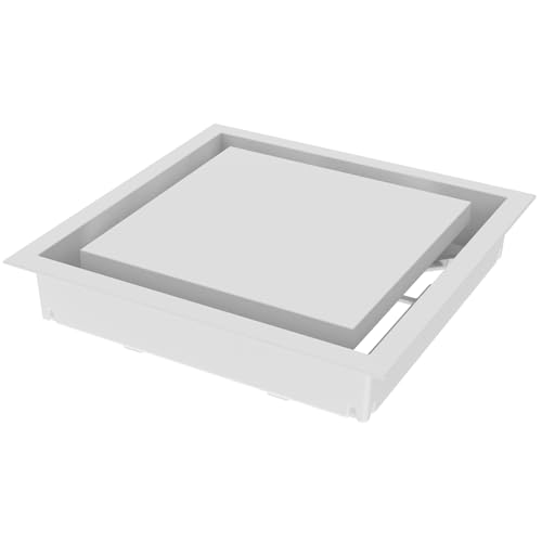 Fittes Framed Wall Vent [Lite], Minimalist ABS Plastic HVAC Air Return Register Cover, Customizable Modern Airflow Solution for Home or Ceiling, 15-Min DIY Install – 8"x8" – Cotton White – 1 Pack