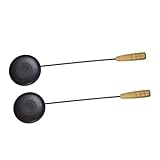 GLEAVI 2piezas Cuchara De Mango Hierro Forjado Antiadherente Para Freír Pasteles y Bocadillos Utensilio De Cocina Mango Ergonómico