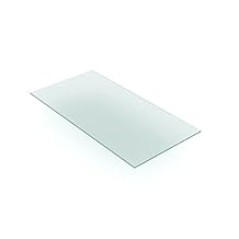 Econoco Tempered Glass Shelves, 12 x 24, 3/16 Thick, Clear Floating Wall or Display Shelves, Pack of 5