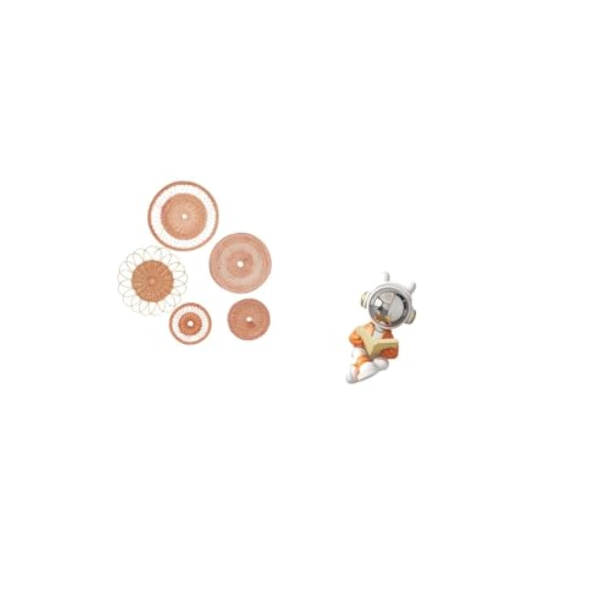 Rattan Woven Wall Art & Astronaut Sculpture Decorative Statue