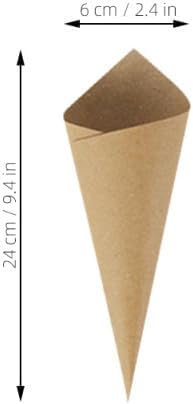 SEWACC 120pcs Small Kraft Paper Cones Wedding Confetti Candy Present Flower Paper Cones Holder for Diy Wedding Birthday Table Decor Party Present Packaging, Brown