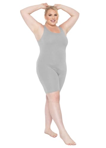 Image of STRETCH IS COMFORT Womens Plus Size Tank Unitard Athletic Rompers For Women