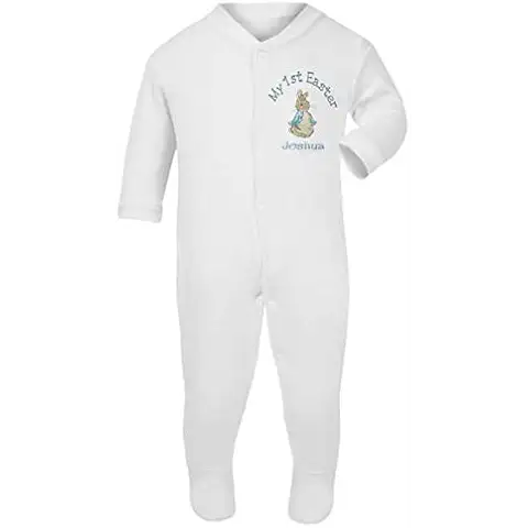 Sew Sew Special Personalised Boy’s 1st Easter Peter The Rabbit Baby grow/Sleepsuit Cover