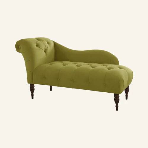 Image of Luxury Velvet 2 Seater Chaise Lounge Sofa - Tufted Chesterfield Modern Couch with Button Tufted Back Elegant Lounge Couch for Living Room, Bedroom, Office
