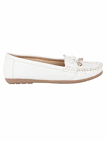 Image of Shoetopia Women's Stylish Casual Loafers | Comfortable Slip-On Flat Shoes with Bow Design & Soft Sole for Daily Footwear
