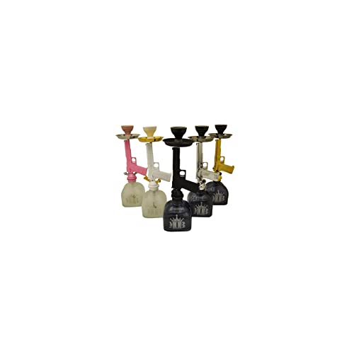 Chicha 9mm Mob Hookah narguilé argenté tuyau silicone et vase en verre