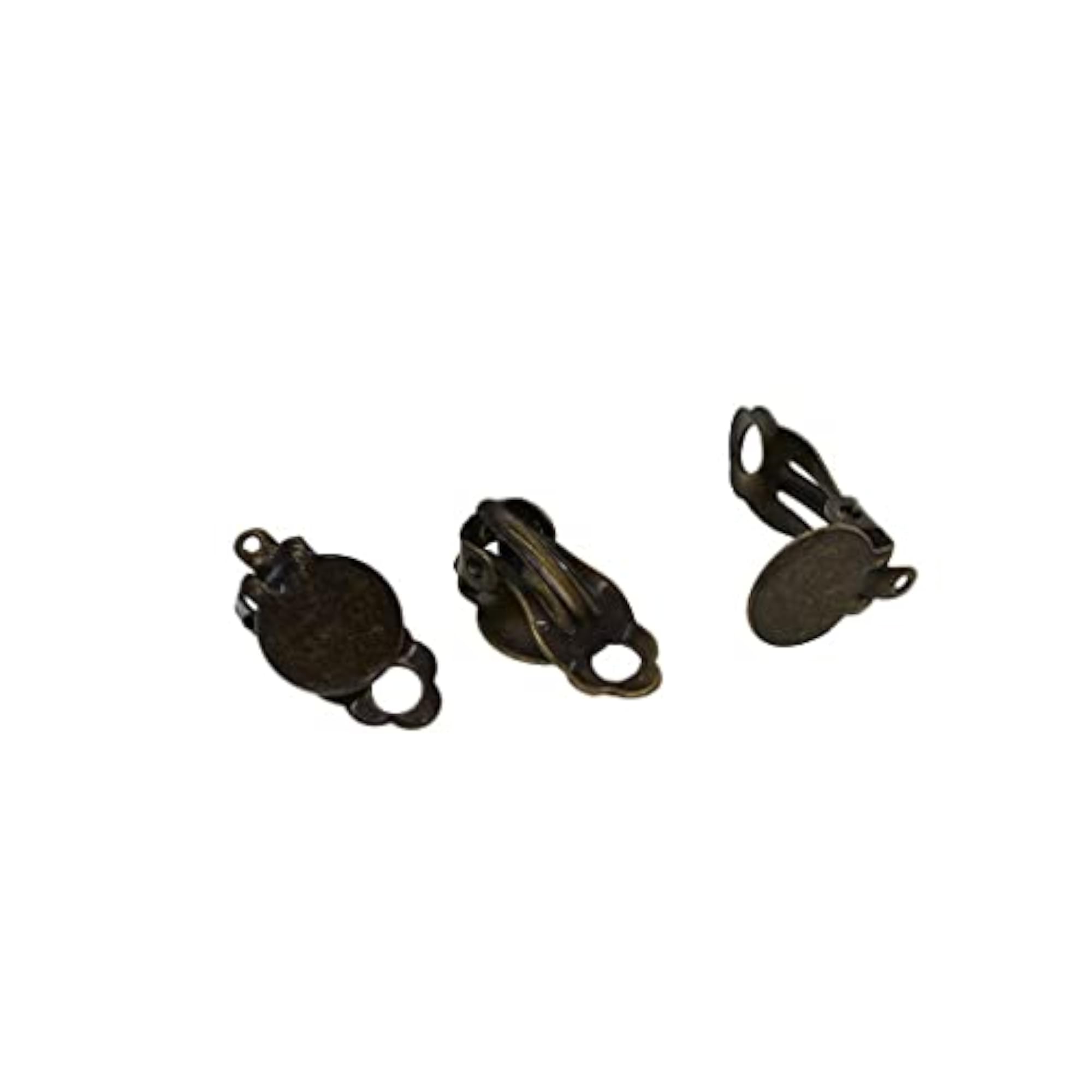 100x Clip-on Earring Converter with Open Loop, DIY Green Bronze