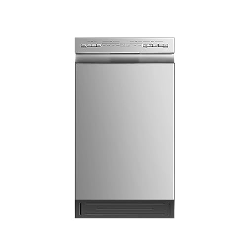 Midea MDF18A1AST Built-in Dishwasher with 8 Place Settings, 6 Washing Programs, Stainless Steel Tub & Eastman Dishwasher Installation Kit with Angled Electrical Cord, 3/4 Inch Compression
