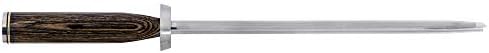 Shun Cutlery Premier Combination Honing Steel 9", Gently Corrects Rolled Knife Edges, Smooth & Micro-Ribbed Honing Rod, Built-In Angle Guide, Professional Japanese Honing Steel