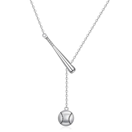 Fenthring Baseball Necklace 925 Sterling Silver Bat
