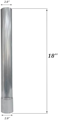 2 Inch Stainless Steel T304 Exhaust Tubing, 2''ID-to-OD Length 18''Straight Exhaust Extension Tube Tailpipe,Universal Connector Adapter Tubo — 사진 2