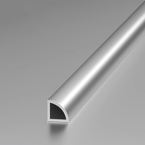Perfil Para Baldosas, Moldura De Cuarto De Círculo De 125 Cm (2 Piezas) – Protector Cerámico Para Bordes De Baldosas, Para Uso En Baños, Oficinas(Matte silver,10x10mm)