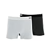 MASH Kit 2 Cuecas Boxer Masculina Microfibra Secagem Rápida Toque Suave, 1 Branco - 1 Preto, P