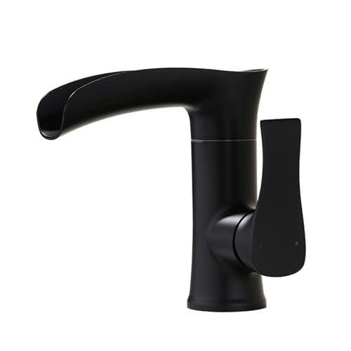 Robinet cascade pour lavabo doré mitigeur de salle de bain sans éclaboussures