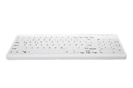Teclado para hospitales Contour Design blanco con cable USB ideal para salas de triaje y consultas 4