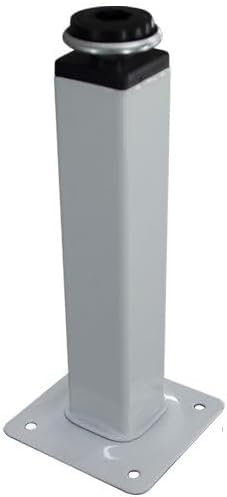 Kit 4 Pé Quadrado Para Cama Sofá Armário Móveis Com Regulagem Metálico 15cm (Branco)