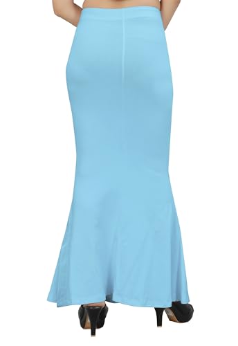 Image of Women's Polyester Blend Shapewear Patticoat Fishcut Flare Pattern Stretchable Drawstring Waist Maxi Length and Slim Fit Body Shaper Peticoat for Saree Daily Use Peticoat