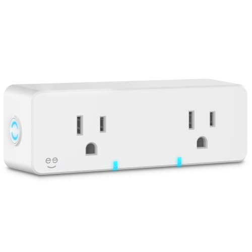Geeni Switch Duo Double Smart Plug White 2 Outlets No Hub Compatible with Alexa and Google Assistant Requires 2.4 GHz Wi-Fi