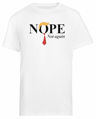 Nope Not Again Funny Trump Camiseta Blanca De Manga Corta para Hombre