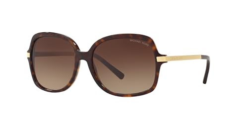 Michael Kors Women's 2024 ADRIANNA II 310613 57 Rectangular Sunglasses 57, Dark Tortoise/Gold/Browngradient