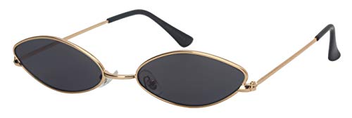 Edge I-Wear Vintage Metal Narrow Cateye Sunglasses Flat Color Lens 5149-FLCR-1(G.sd)