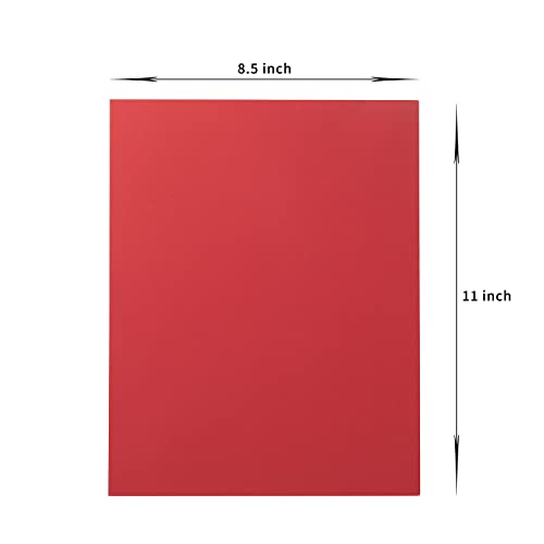 20 Sheets Colored Thick Paper Cardstock Blank for DIY Crafts Cards Making, Invitations, Scrapbook Supplies (Red, 8.5 x 11 inches)
