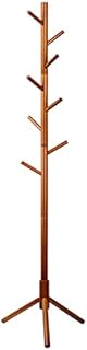 Wooden Tree Coat Rack Stand, 3 Adjustable Sizes 8 Hooks - Corner Coat Racks Free Standing for Office Entryway Bedroom Hall Tree Coat Hanger for Handbag Clothes Suits NO Tools Required (Dark Brown)