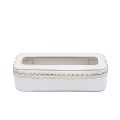 HNFYSMQL Clear Travel Makeup Pouch, Portable Brush Bag，Toiletry Cosmetics Bag, Waterproof Makeup Bag with Zipper for Women(Cream 5168)