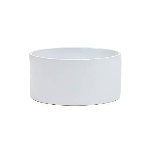 WGV Matte White Ceramic Cylinder Vase Width 8" Height 4"