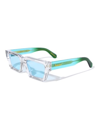 Image of Roneyee Rectangle Sunglasses Men Women Trendy Retro Sunglass UV Protection Fashion Acetate Stylish Square