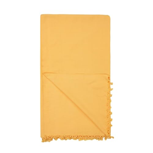 Image of Bhagalpuri Soft Dull Cotton Single Chadar | Single Thread Lightweight Odhne Wali Chadar | Top Sheet for Sleeping Summer (Yellow)