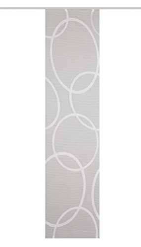 HOME WOHNIDEEN 84991 Halb-transparente Schiebegardine PINALO, Bambus-Optik, Scherli-Motiv, in 2 Größen und 2 Farben (245 x 60cm, grau)