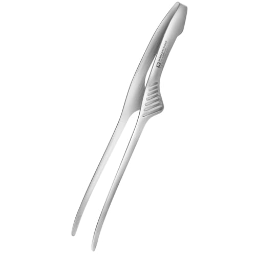 WAGENSTEIGER SUS304 Stainless Steel Self-Standing Tongs, Kitchen Tweezers for Grilling, Serving, and Plating, Heat-Resistant Ergonomic Design with Non-Slip Handle, Durable, Rust-Resistant. (9.45