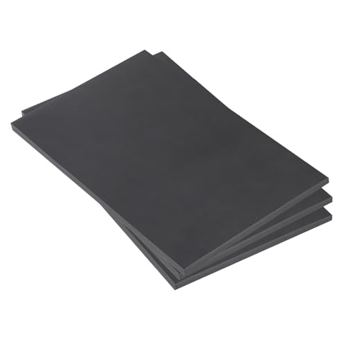 Image of Expanded PVC Plastic Sheet 5 /16 inch Thick, 6 inchx12 inch Lightweight Rigid Foam Sheet, [for Crafts Signage Displays Digital Screen Printing] - Black / 3 Pcs