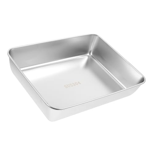 KOCKSHION Teglia da Forno Rettangolare in Acciaio 30X20 Cm Antiaderente per Pane e Dolci Accessorio Multifunzionale