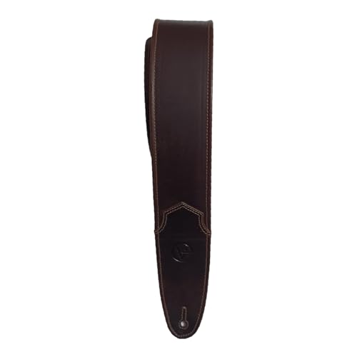 Image of Leather Guitar Strap for BASS,ELECTRIC,ACOUSTIC,HEAVY GUITARS, 3 inch inches wide With Mesh Fabric Wrapped Foam soft Padded. Adjustable From 42 To 56 inches. (VEG-0012)