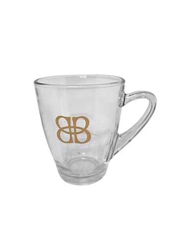 Taza de vidrio Baileys con diseño cónico y logo dorado miniatura 1
