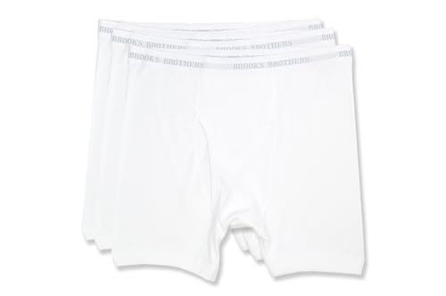 Brooks Brothers Men's Regular Fit Combed Cotton Stretch Boxer Briefs Underwear 3 Pack,