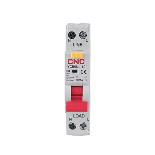 Disjoncteur à courant résiduel YCB9NL-40 230V MCB 30mA protection surintensités et fuites 25A