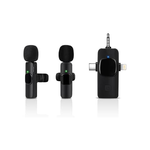 Zyerch 𝟮𝟬𝟮𝟰 3 in 1 Wireless Lavalier Microphones for iPhone, iPad, Android, Camera, 7-Hour Battery, Mini Microphone with Noise Reduction for Video Recording, Vlog, YouTube, TikTok Cover