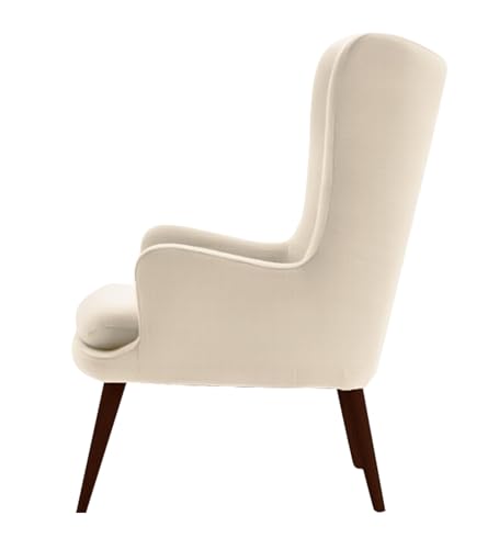 Image of Lakdi The Furniture Premium Wingback Accent Chair for Living Room with Upholstered Fabric, Tufted Back Rest & Soft Padded Seating | 5 Years Warranty | Free Assembly - 15185139