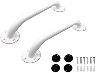 Pepe - Grab Rails for Bathroom 12" (x2 Units), Shower Handles for Elderly, Toilet Grab Handles for Disabled, Hand Rails for Bathrooms, Bath Grab Bar for Shower, Epoxy Steel, Bathroom Grab Rails White