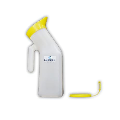 Image of Urinal Pot Portable And Safe Plastic Urine Pot With Cap Urine Bottle for for Urination (1000ml) Pack of 2